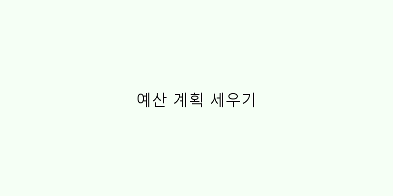 
  예산 계획 세우기
 이미지