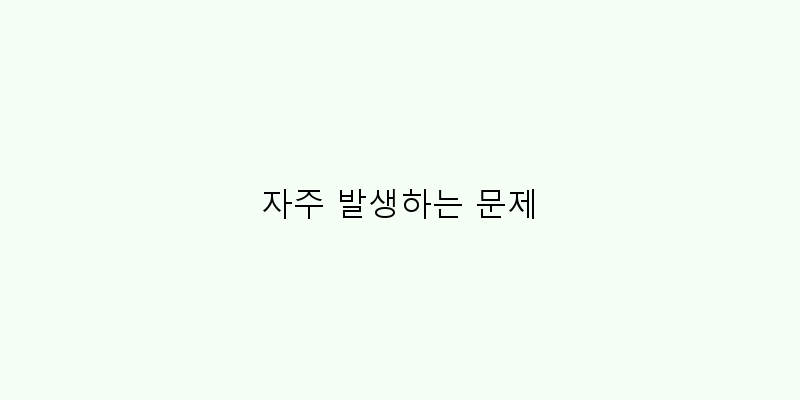 자주 발생하는 문제 이미지