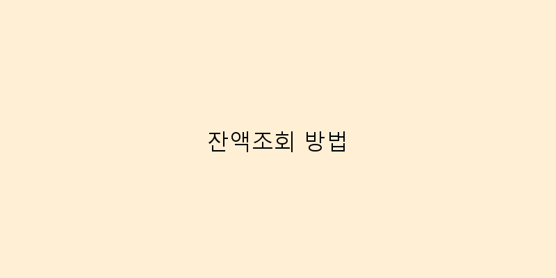 잔액조회 방법 이미지