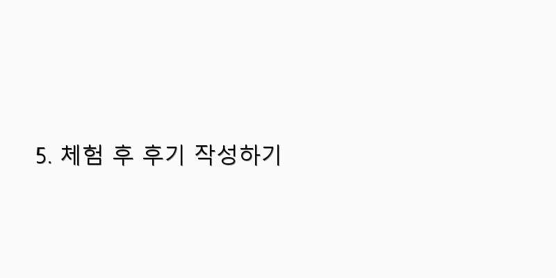 
  5. 체험 후 후기 작성하기
 이미지