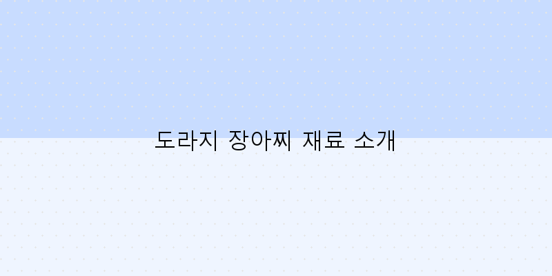
  도라지 장아찌 재료 소개
 이미지