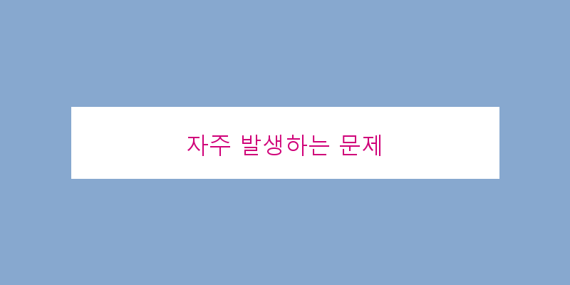 
  자주 발생하는 문제
 이미지