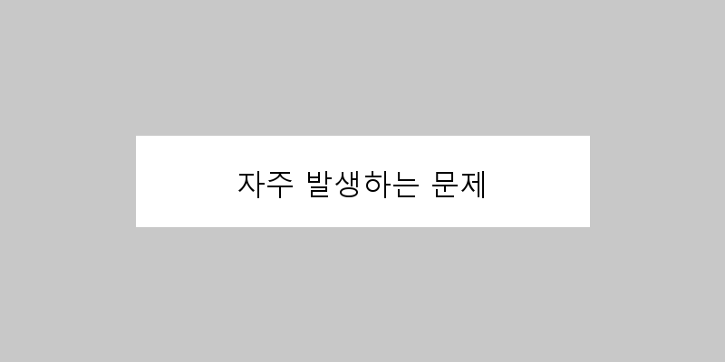 
  자주 발생하는 문제
 이미지