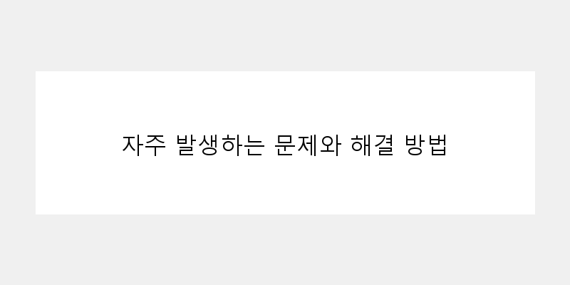 
  자주 발생하는 문제와 해결 방법
 이미지