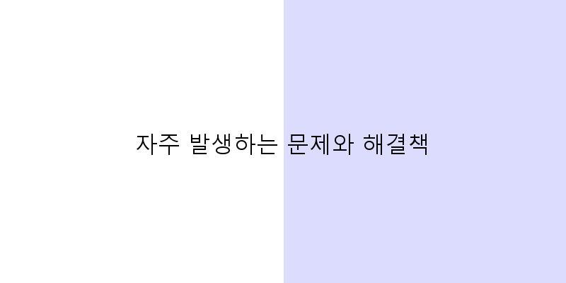 
  자주 발생하는 문제와 해결책
 이미지
