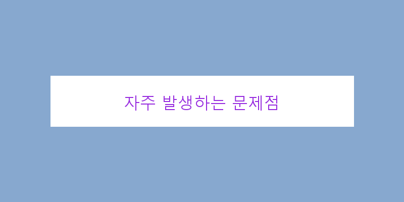 
  자주 발생하는 문제점
 이미지