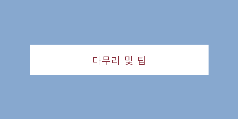 
  마무리 및 팁
 이미지