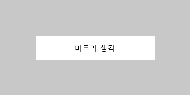
  마무리 생각
 이미지