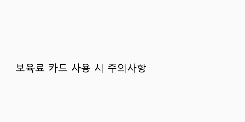 
  보육료 카드 사용 시 주의사항
 이미지
