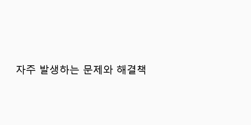
  자주 발생하는 문제와 해결책
 이미지