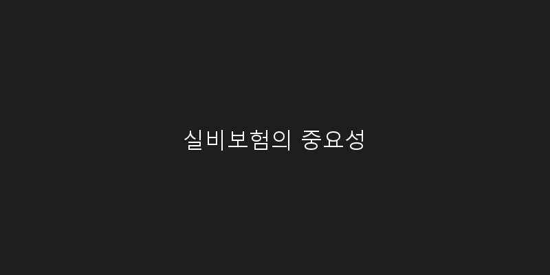
  실비보험의 중요성
 이미지