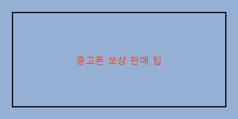 
  중고폰 보상 판매 팁
 이미지