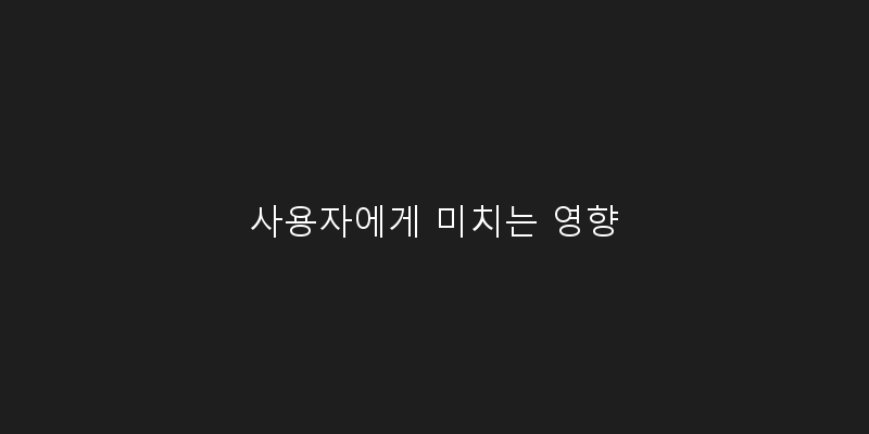 
  사용자에게 미치는 영향
 이미지