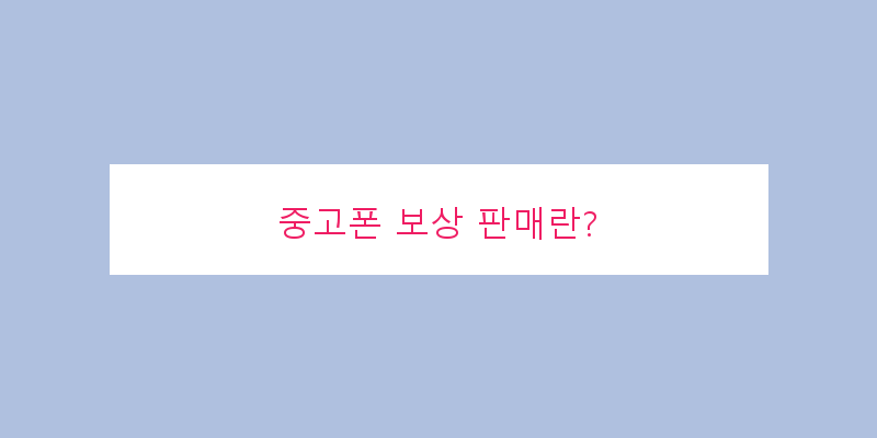 
  중고폰 보상 판매란?
 이미지